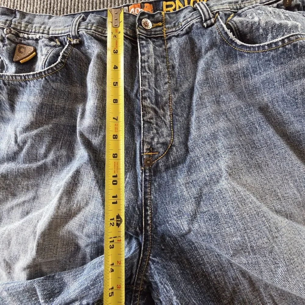 Y2K Vintage Akademiks Jeanius Mens Jean Shorts Size 40 Acid Wash